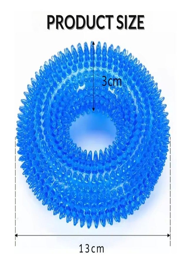 PET FUN LED Spike Ring Toy for Dogs & Puppies | Chew Toy with Squeaky Sound | Durable Light-Up Interactive Play (Blue) - Image 4